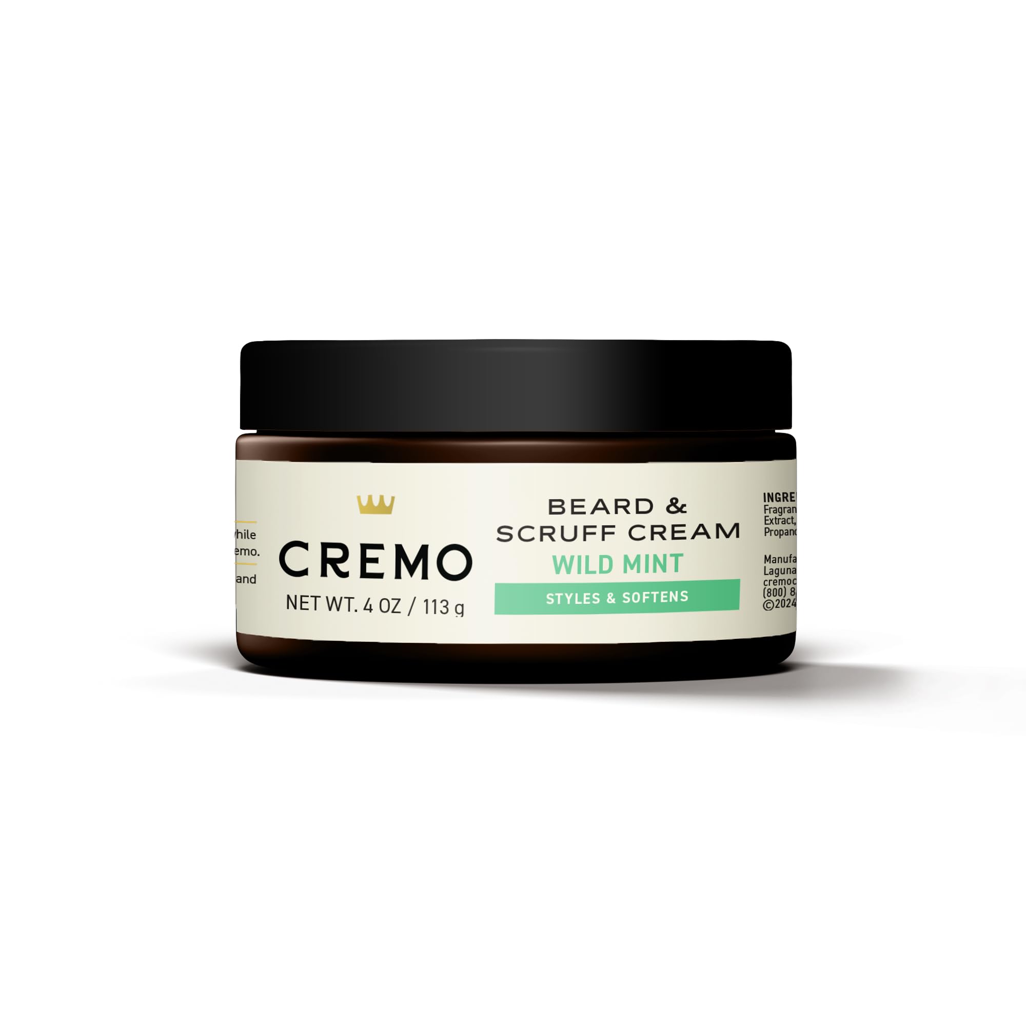 Cremo Beard & Scruff Cream, Wild Mint, 4 Ounce (Pack of 2) - Soothe Beard Itch, Condition and Offer Light-Hold Styling for Stubble and Scruff (Product Packaging May Vary)