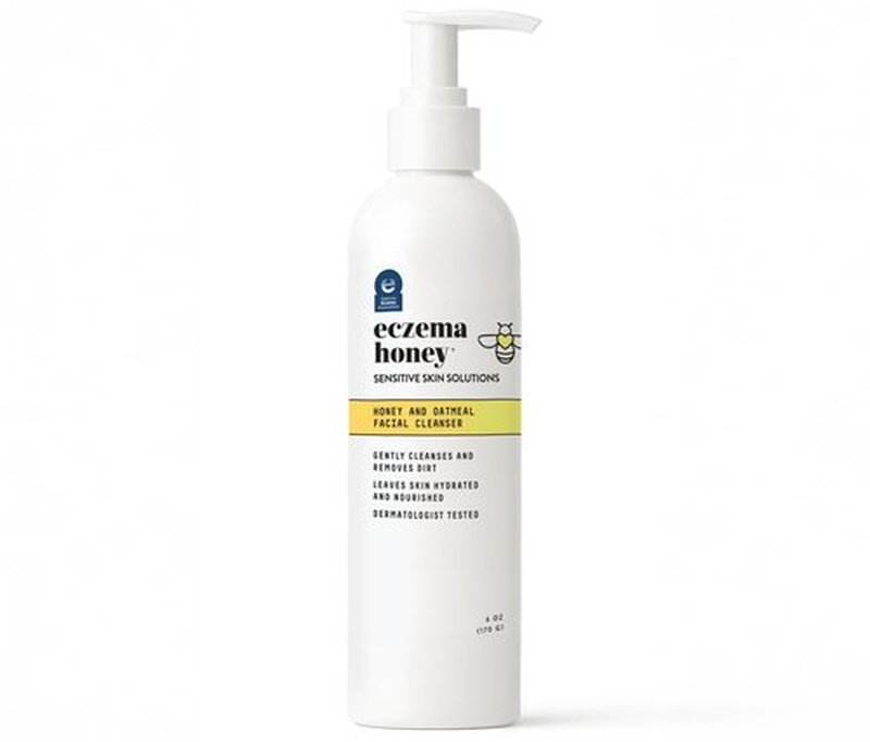 ECZEMA HONEY Oatmeal Facial Cleanser - Natural Eczema Face Wash Prevents Breakouts - Daily Gentle Face Cleanser for Dry, Itchy, Sensitive, & Irritable Skin (6 Oz)