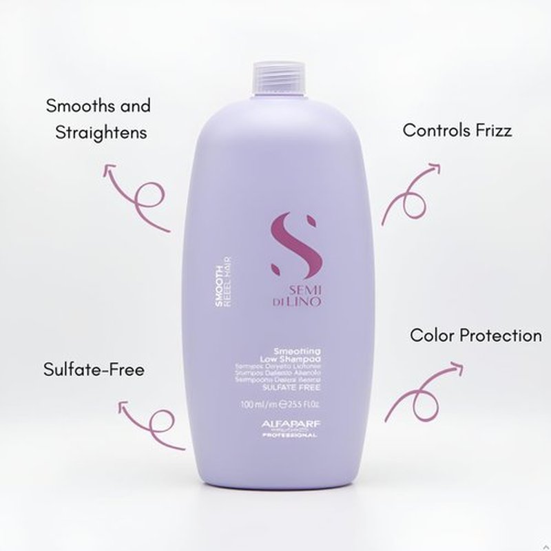 ALFAPARF MILANO Semi Di Lino Smoothing Shampoo - Sulfate Free Anti-Frizz Formula for Revitalizing Dry Hair