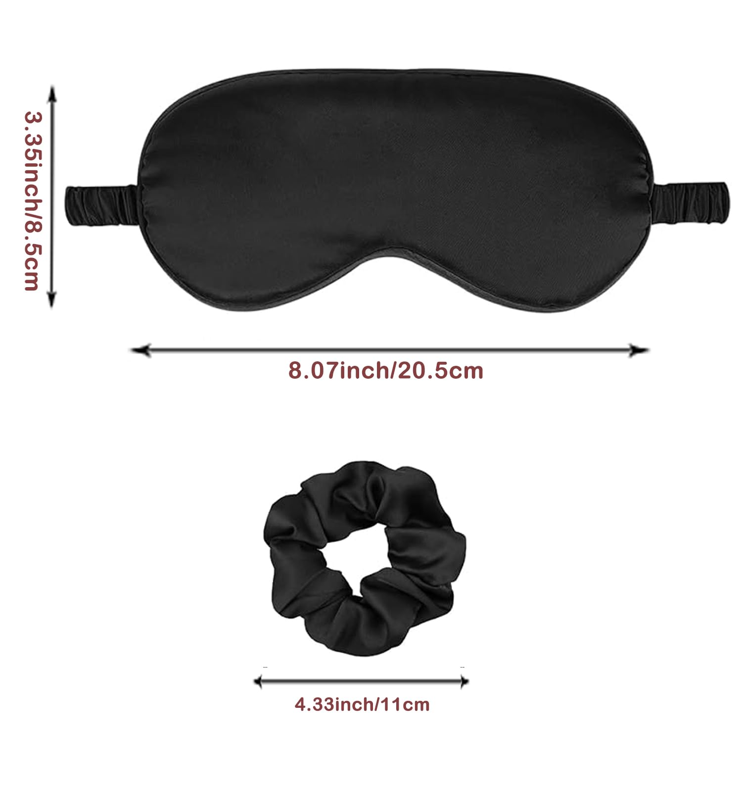 24Pcs Satin Eye Mask Silk Sleep Masks Silky Eyes Cover Blackout Blindfold Eyeshade Scrunchies Hair Ties Travel Wedding Gift