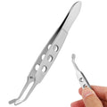 Healvian Meibomian Gland Expressor Forceps Stainless Steel Eyelid Massage Tweezer with Positioning Pin and Non-Slip Handle, 4.13 Inch