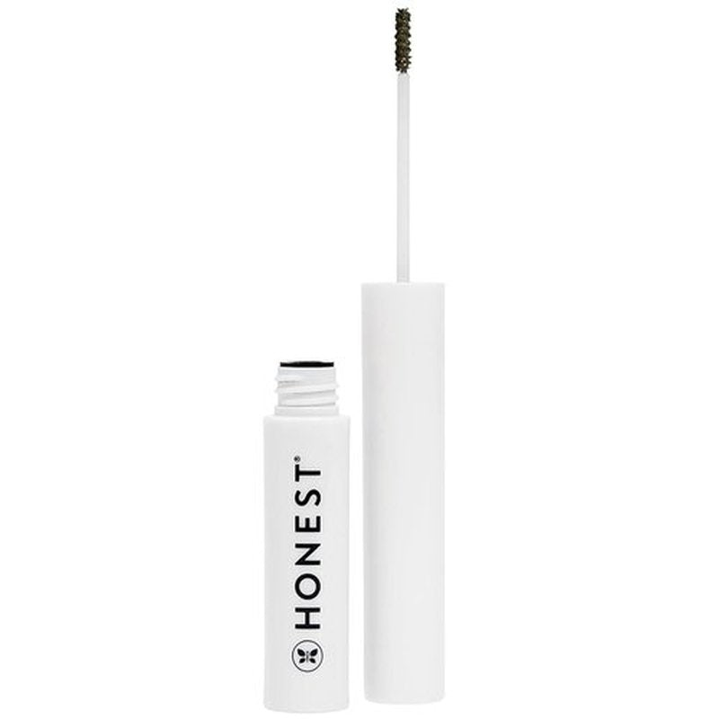 Honest Beauty Brow Gel - Fuller Looking Brows with Castor Oil & Red Clover | EWG Verified, Vegan | Soft Black, 0.05 fl oz