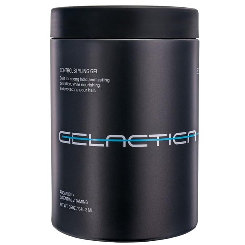 Gelactica Max Control Hair Gel for Men, Alcohol-Free, Strong Hold Styling Gel, Natural Extracts for Long-Lasting Hold and Shine, Slick Back Hair Style 32 oz