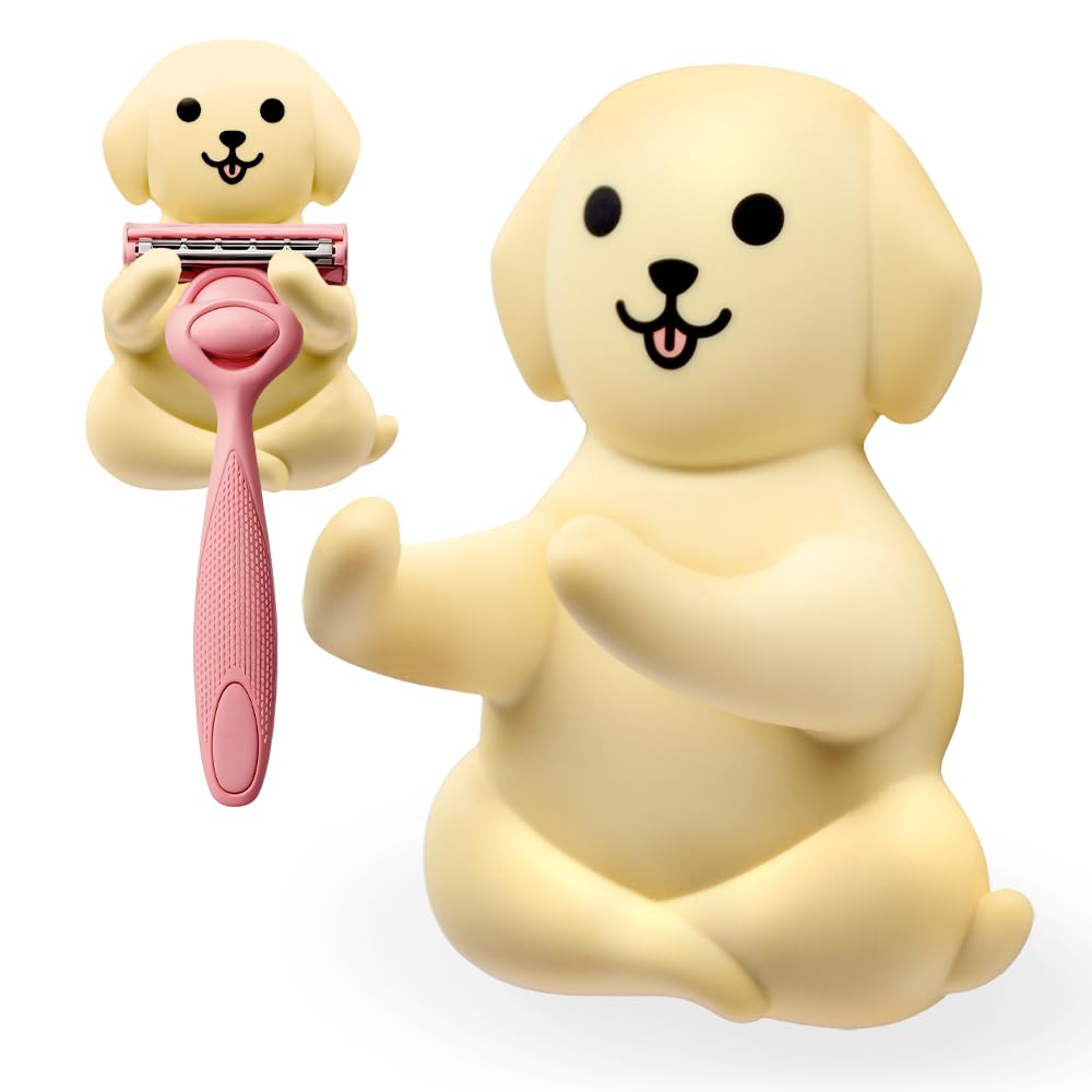 Mhfpl Cute Dog Razor Holder Shower, Cute Gadgets Leg Razor Holder, Relaxing Shower Accessories, Funny Animals Bathroom Decor for Women Mom Sister Friend Wife Girlfriend, Funny Dog Gifts for girlfriend