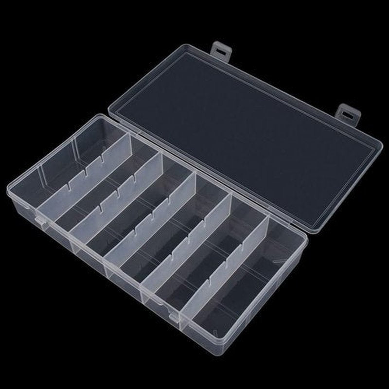 Skiennix Clear Plastic Storage Box - Versatile Organizer for Makeup, Jewelry & Tackle | 2-Pack