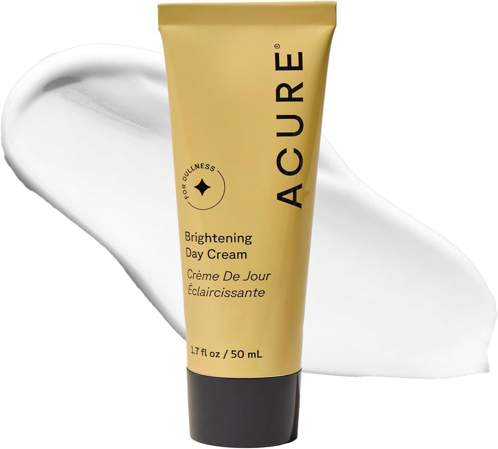 Acure Brightening Day Cream - Cica Cream, Anti Aging Moisturizer to Brighten for Women & Men, Facial Lotion, Skincare with Argan Oil to Replenish, Tone Dry Skin & Hydrate, Cruelty Free - 1.7 fl oz