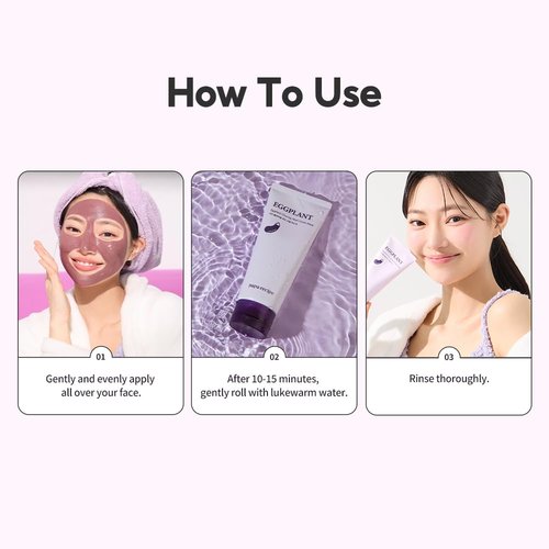 Papa Recipe Eggplant Clearing Mud Cream Mask - Deep Pore Purifying & Hydrating | Gentle Exfoliating Clay Mask for Sensitive Skin