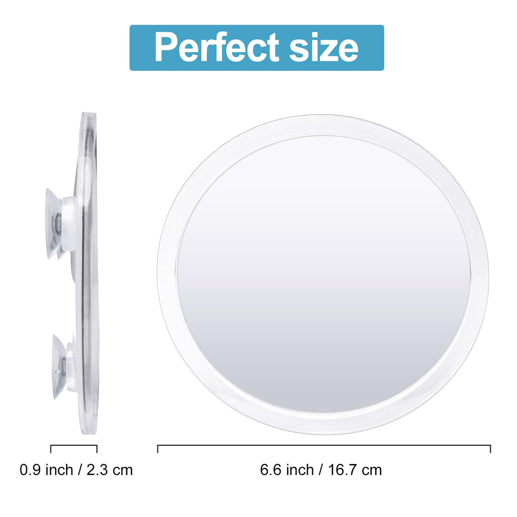 YoHumk Fogless Shower Mirror for Shaving and Makeup with 3 Removable Powerful Suction Cups, Shatterproof Anti Fog Mirror for Shower and Bathroom, Glassless Safety Kids Mirror