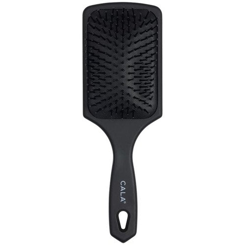 Cala Soft Touch Paddle Hair Brush - Shine Enhancing, Detangling, Anti-Breakage - Black, Unisex, All Ages