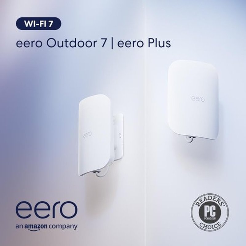 Eero Outdoor 7 Dual-Band Mesh WiFi Router - Weatherproof IP66 Rating, 15,000 Sq. Ft. Coverage | 1-Pack with 30W PoE+ Adapter
