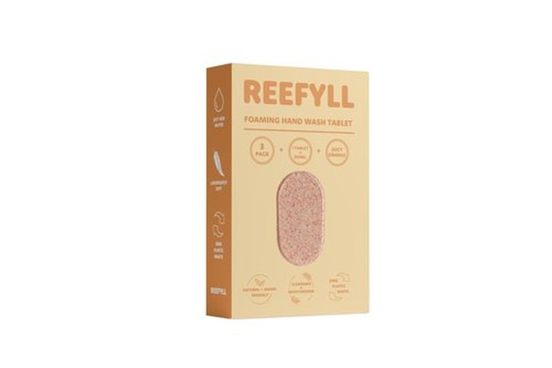Reefyll Foaming Hand Soap Refill Tablets Dissolvable Plastic Free Hand Wash Pods Just Add Water Juicy Orange Scent 3 Tablets