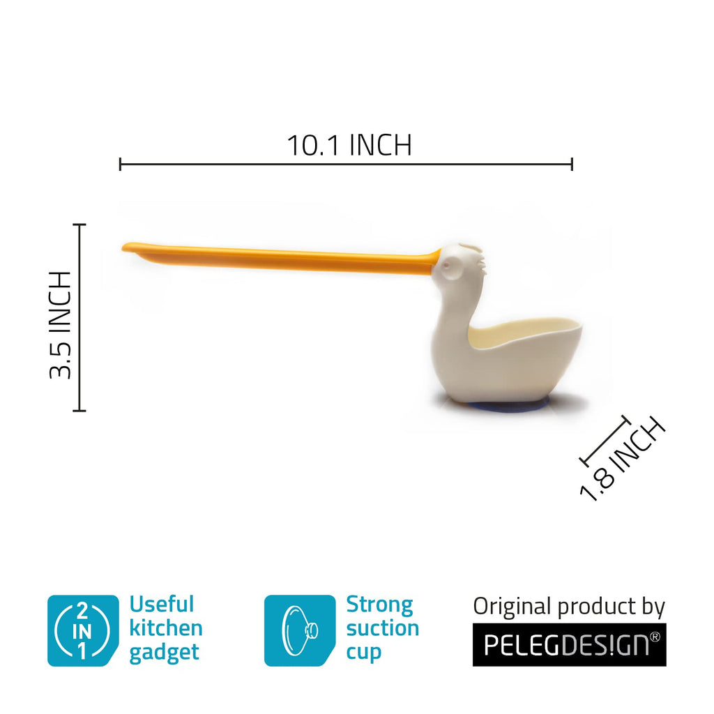 PELEG DESIGN Pelix Plastic Sponge and Cloth Holder for Kitchen Sink Caddy with Suction Cup, 2 in 1 Dish Kitchen Organizer and Decor, Fits All Dish Scrubber, Sponge and Cloth Standard Size