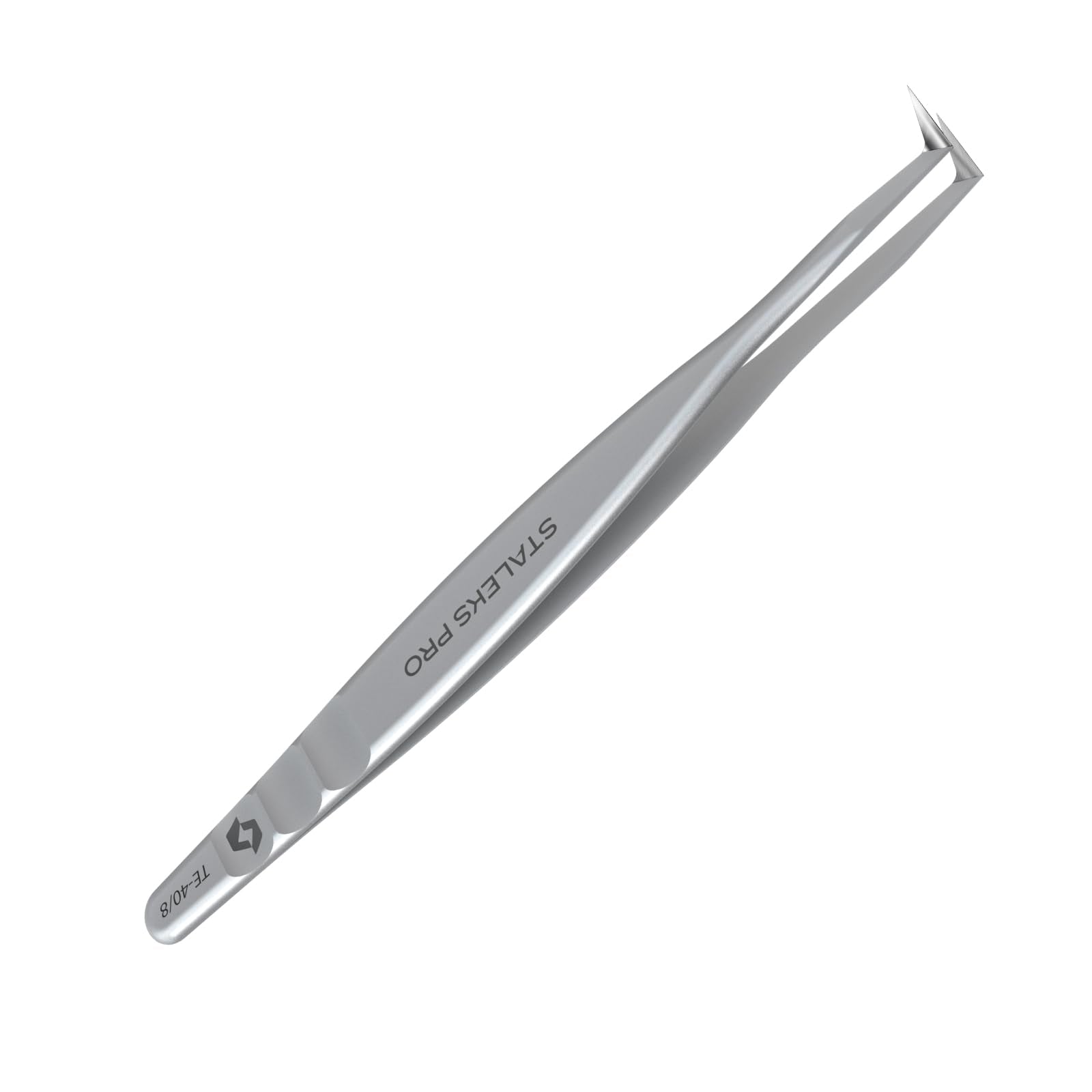 Staleks Pro Professional Eyelash Tweezers EXPERT 40 Type 8 – Boot-Shaped Tip – Stainless Steel – For Volume Eyelash Extensions (85° Angle)