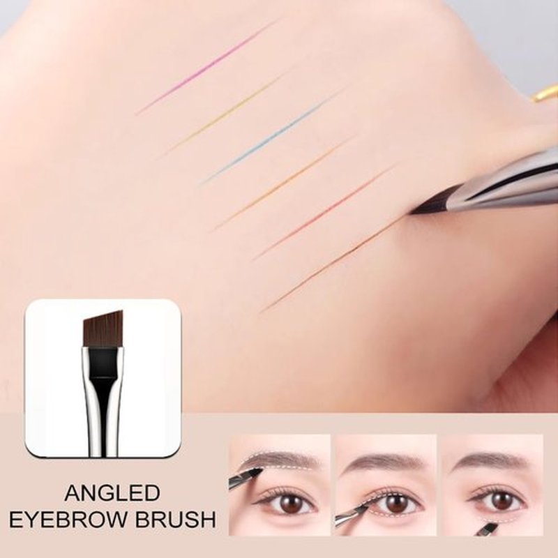 KINGMAS Eyebrow Brush - Professional Duo Angled Spoolie for Lining & Shaping Brows | Black