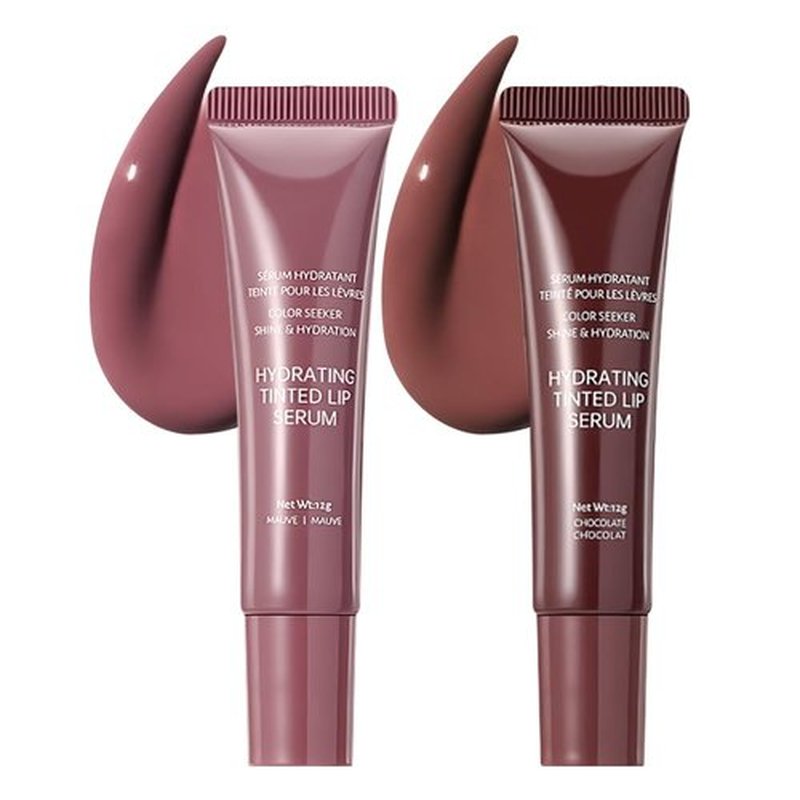 FeiCuiYun Lip Tinted Glowy Balm - Ultra-Hydrating Vegan Lip Serum for Sheer Shine & Softness | 2 Pcs Set