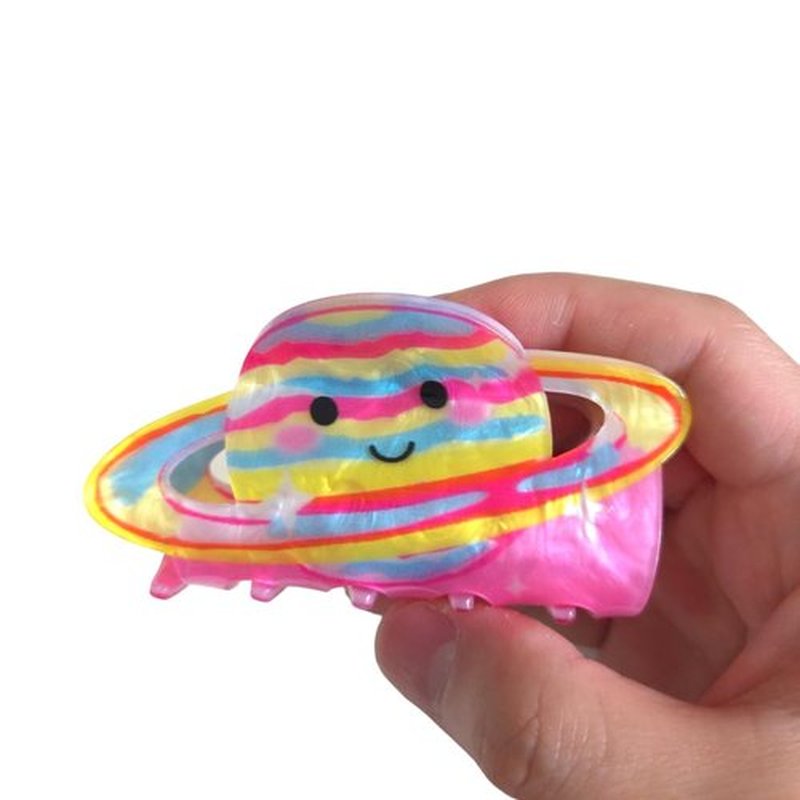 Clip Sugar Cartoon Planet Hair Clip,Acrylic Hair Clip,Small Claw Clip for Women, 1 Count (Pack of 1)