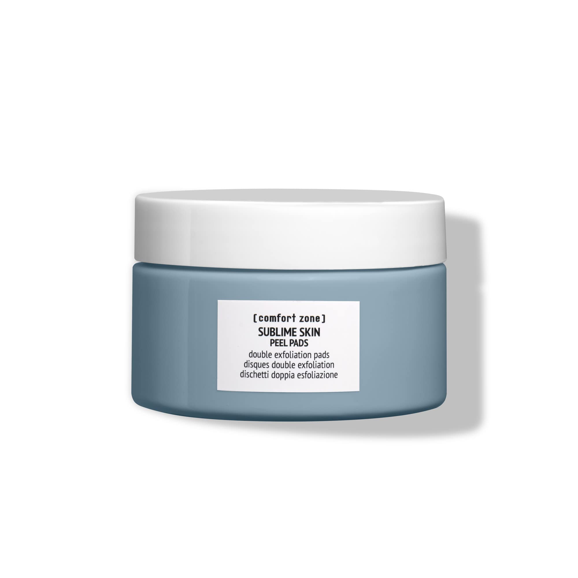[ comfort zone ] Sublime Skin Peel Pads, Exfoliating Face Wipes, Brightens, Smooths Texture, Double Action, Fragrance Free, Clean Beauty, Glycolic, Lactic, Citric Acids, 28 Count