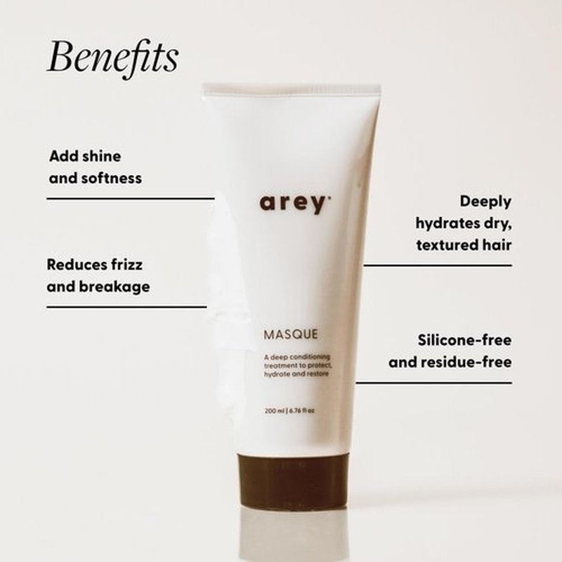 Arey Masque Deep Conditioner - Deep Hydration for Medium to Coarse Hair | Reduces Breakage & Tames Frizz | Vegan, 6.76 Fl Oz