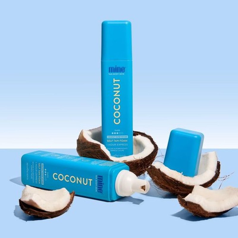 MineTan Coconut Duo Self Tan Bundle - Express 1 Hour Tanning with 2 Coconut Mousses & Accessories