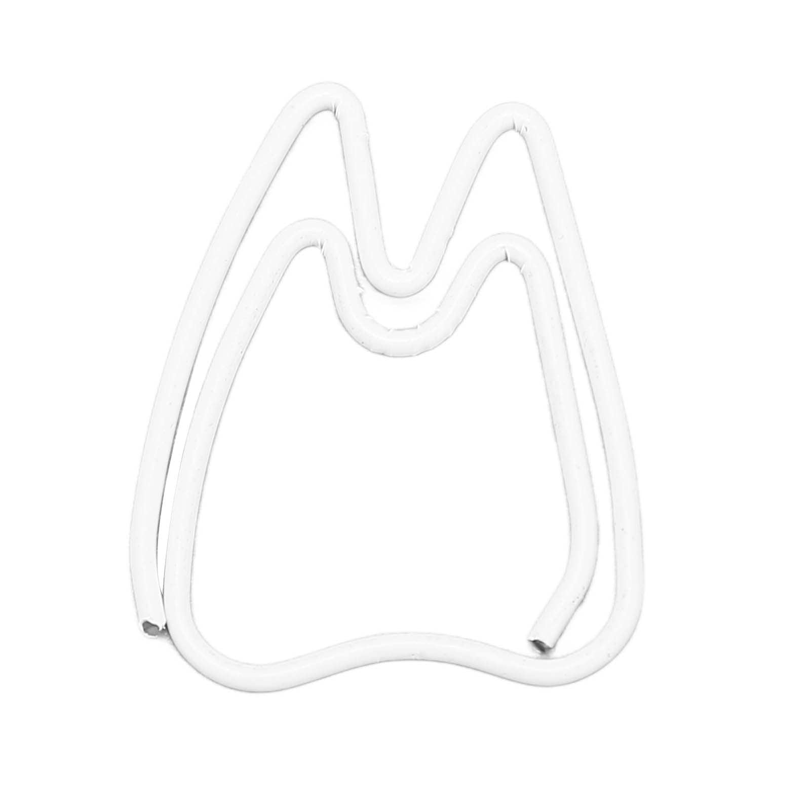 Tooth Shaped Paper Clips,100Pcs Mini Cute Hollow Paperclips Electroplated Metal Office Clips for Document Sorting Organizing