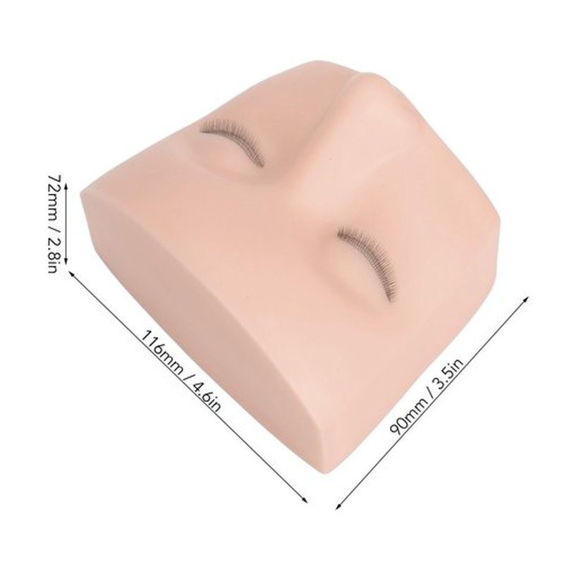 Lash Mannequin Head, 3 Layer Lashes Eyelash Mannequin Head for Make Up Eye Lashes Eyelash Extensions, Soft Touch Makeup Practice Face (White Skin)