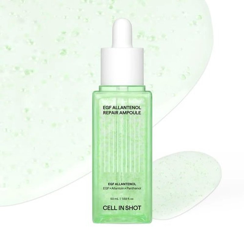CELL IN SHOT EGF Allantenol Repair Ampoule, Hydrating and Barrier Support, Centella Asiatica, Hyaluronic Acid & Ceramides, Soothing Ampoule for Sensitive Skin, Brightening Recovery Serum, 1.01 fl oz