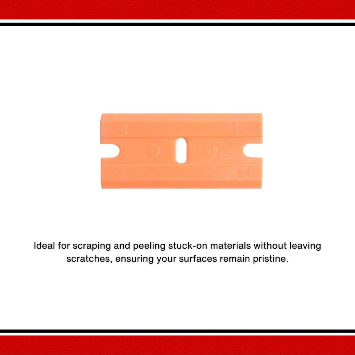 American Line Double Edged Orange Plastic Blades - 100-Pack - Made with Durable Corrosion Resistant Plastic for Stubborn Sensitive Surfaces - .875" x 6.75" x 1.75" - 66-0707