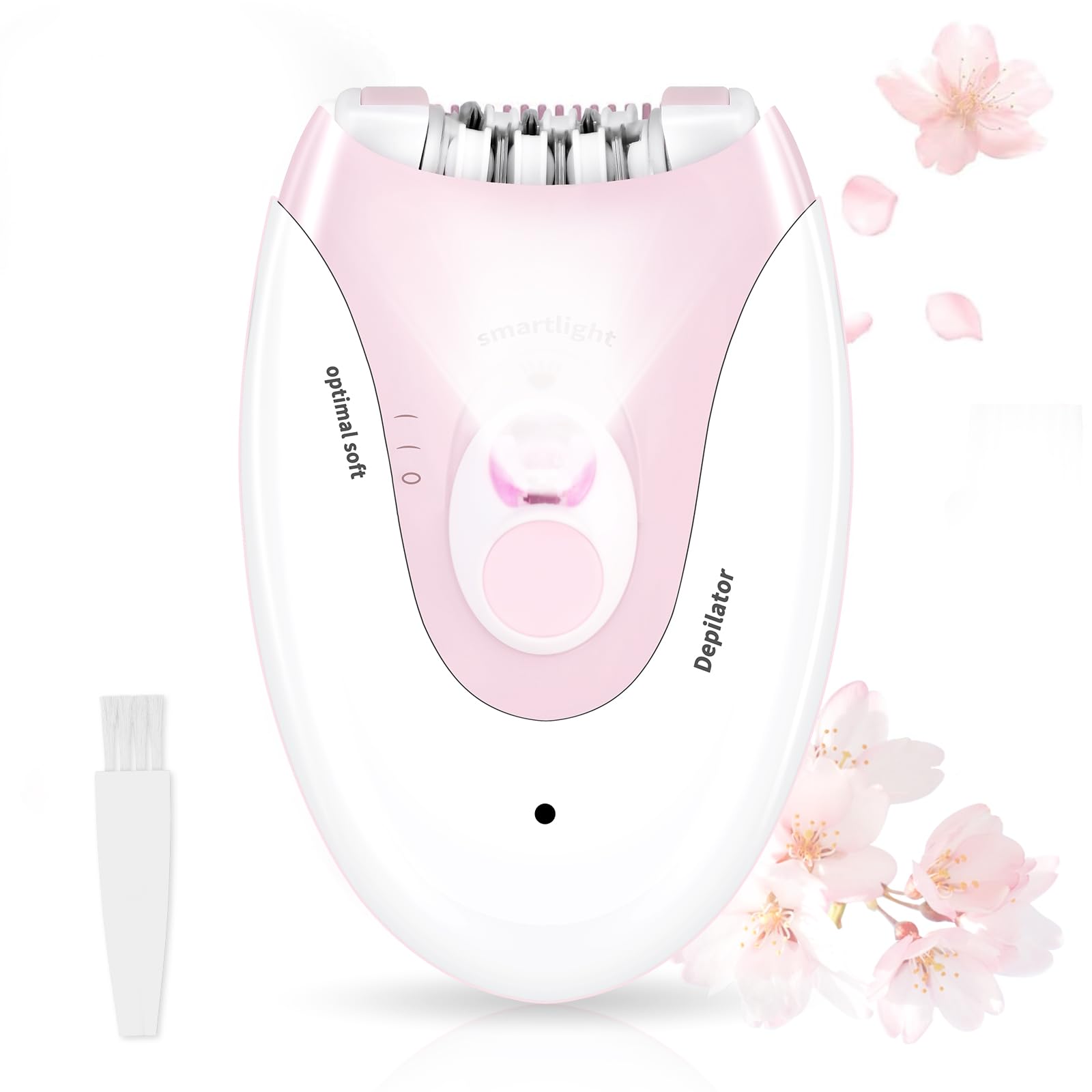 Epilator for Women - 2 Speeds Smooth Skin Face Epilators with LED - Long-Lasting Cordless Electric Tweezers Hair Remover for Armpit/Leg/Bikini Area/Arm/Facial Epilator Hair Removal for Women