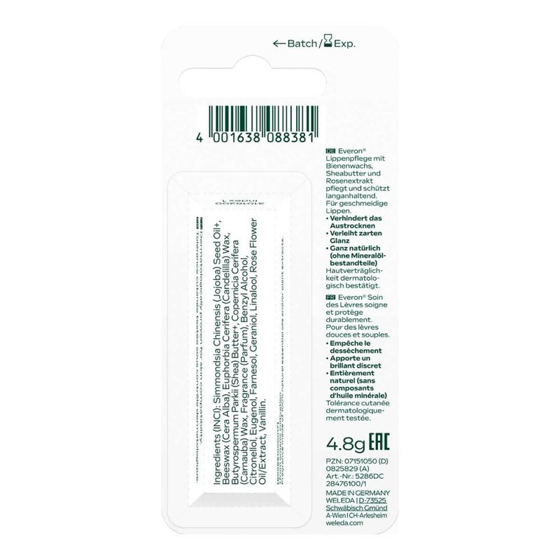 Weleda Everon Lip Balm - Nourishing Hydration for Soft Lips | 0.17 Ounce