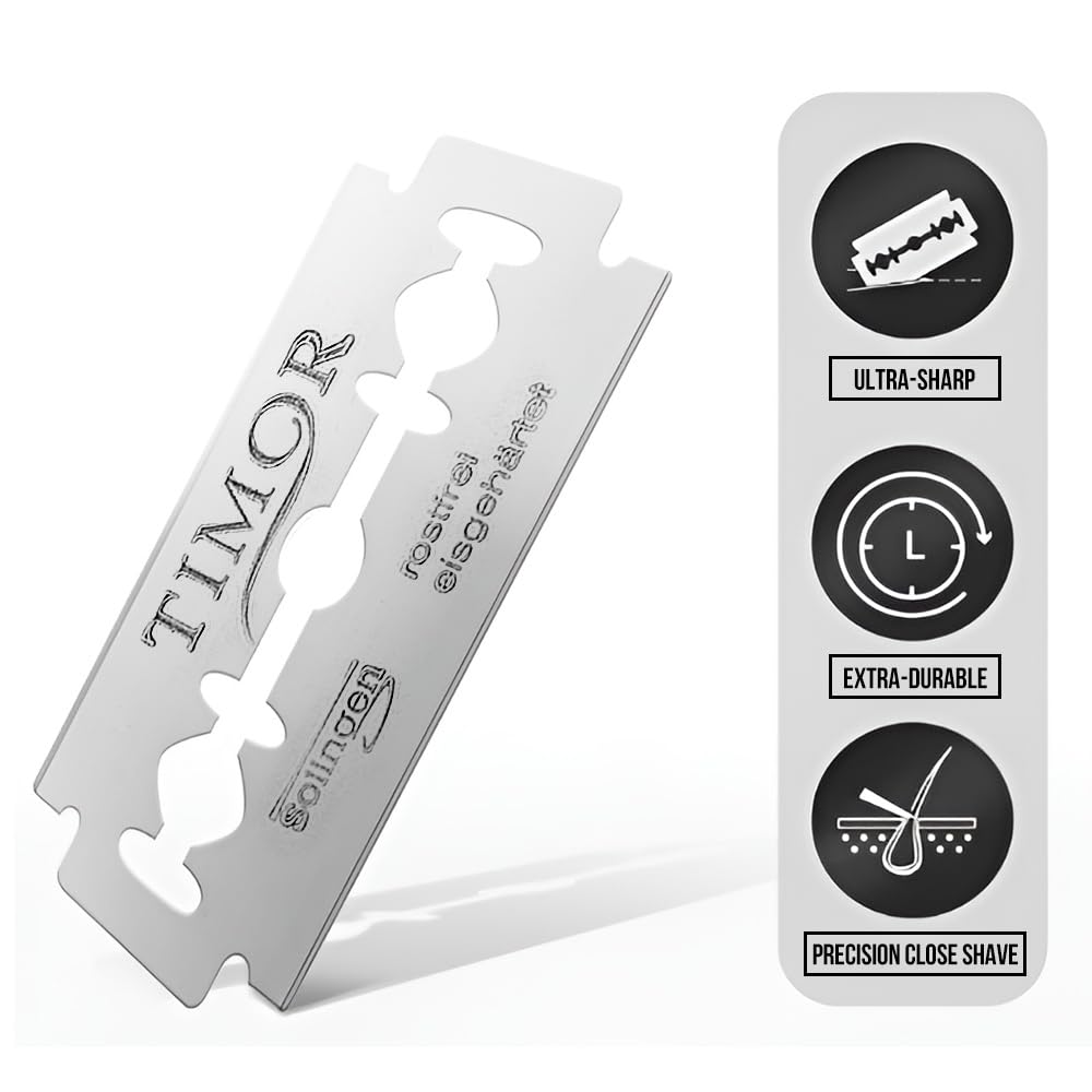 German Solingen Double Edge Razor Blades，1 Count Safety Platinum Shave(Pack of 10)