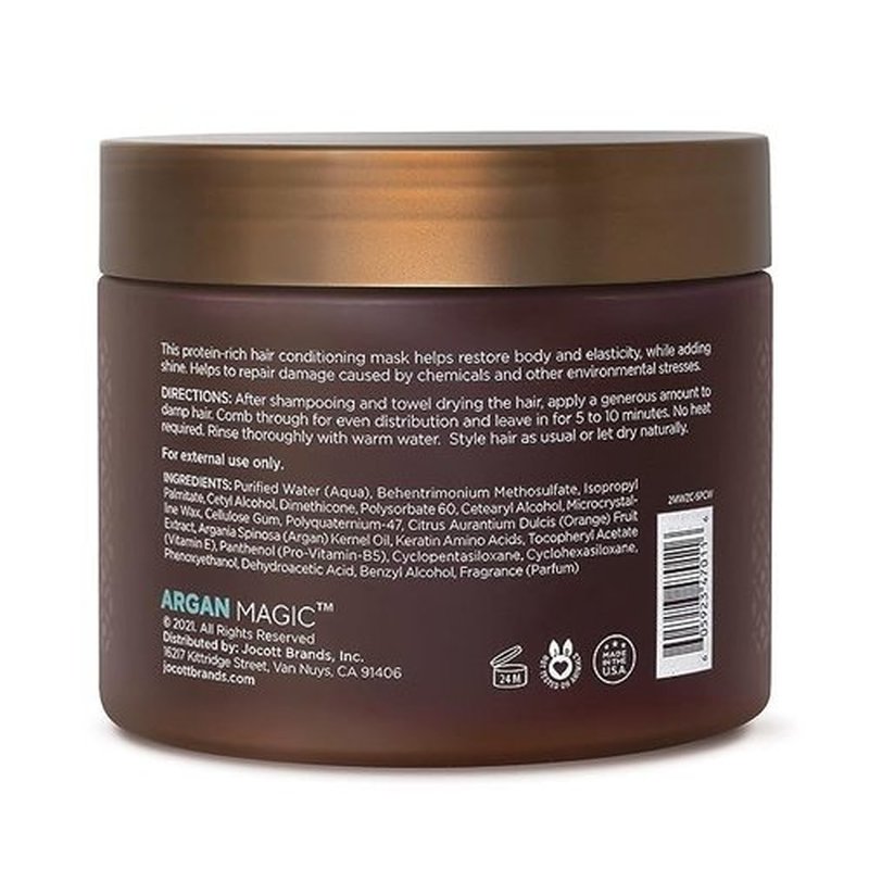 Argan Magic Restorative Hair Mask - Hydrating Protein-Rich Formula for Damaged Hair | Paraben-Free, 12 oz