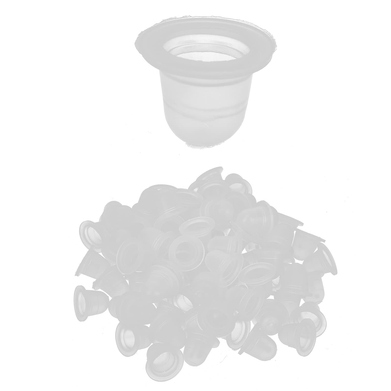 Ink Cups 100pcs Disposable Silicone Permanent Makeup Pigment Clear Holder Container Accessory Microblading Pigment Cups(S)