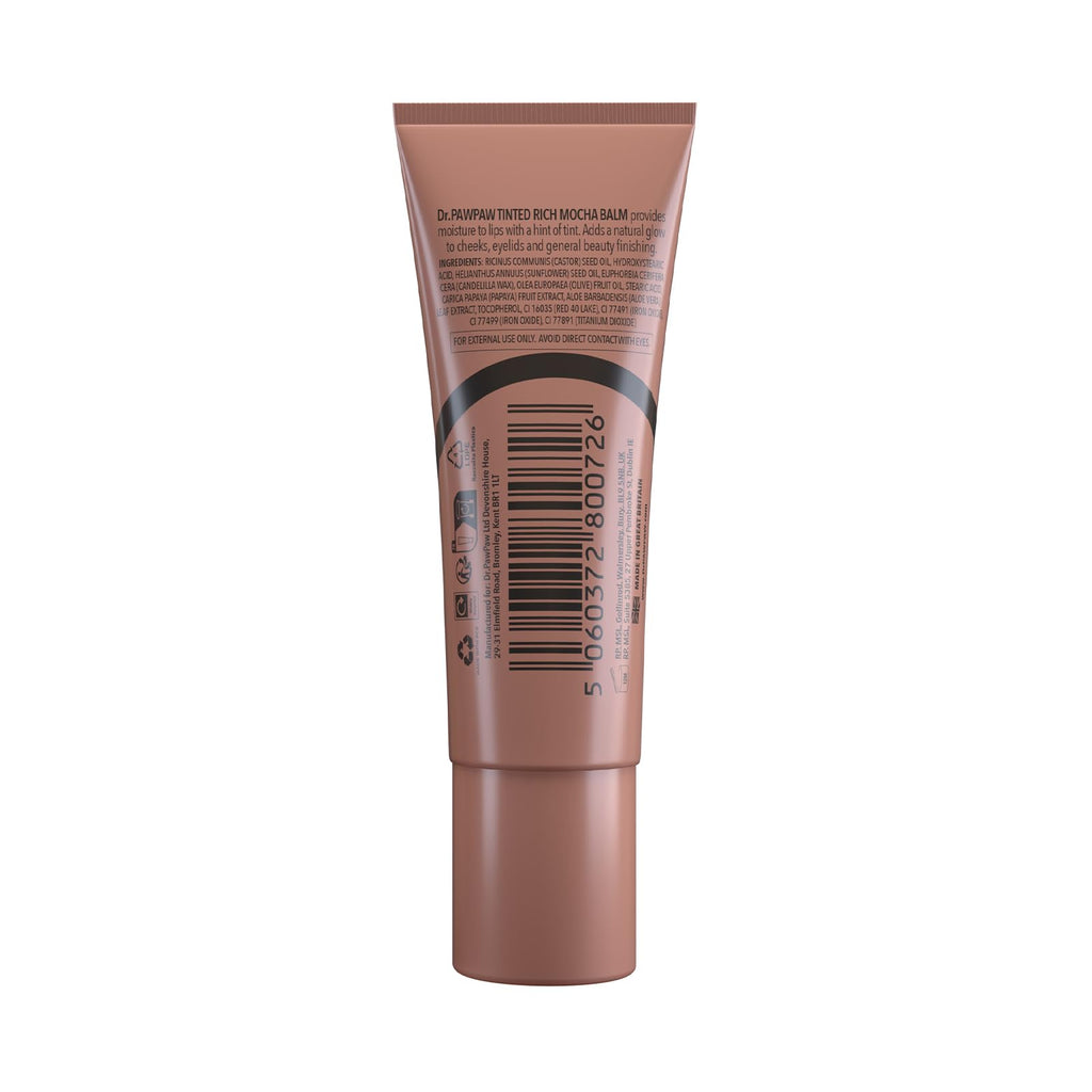 Dr. PawPaw Multipurpose Tinted - Lip Moisturizer with Buildable Color - Natural Tinted Lip Balm - Lip Balm for Sensitive Skin - Rich Mocha - 0.33 oz