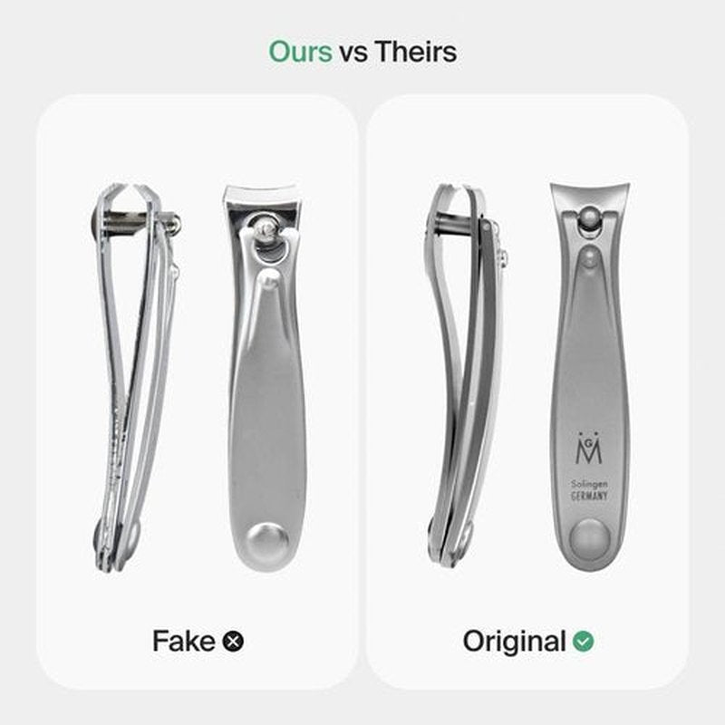 GERMANIKURE Professional Nail Clipper Set - Fingernail Clipper & Toenail Clipper with Leather Cases - Ethically Made in Solingen Germany - FINOX Surgical Stainless Steel Manicure and Pedicure Tools