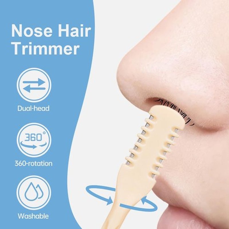 Eadwe 2-in-1 Nasal Hair Cutter - 360° Rotating Nose Hair Trimmer & Grooming Kit for Travel | Dark Green