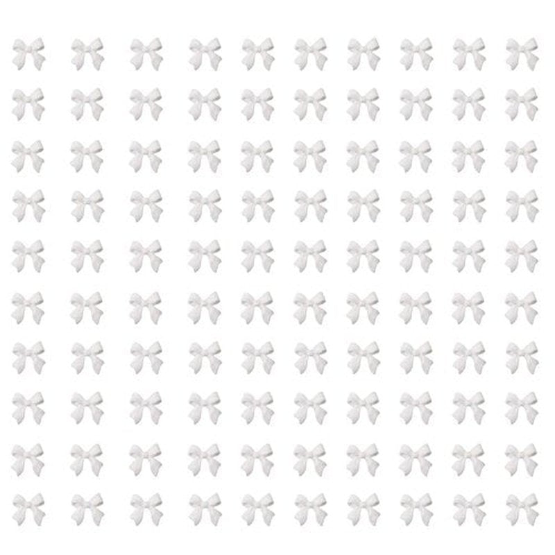 200Pcs Bow Nail Charms for Nails Accessories - White Bow-Knot for Nails Design Nail Art Supplies for Women Girls Nail Art Charms Nails Accessories Professional