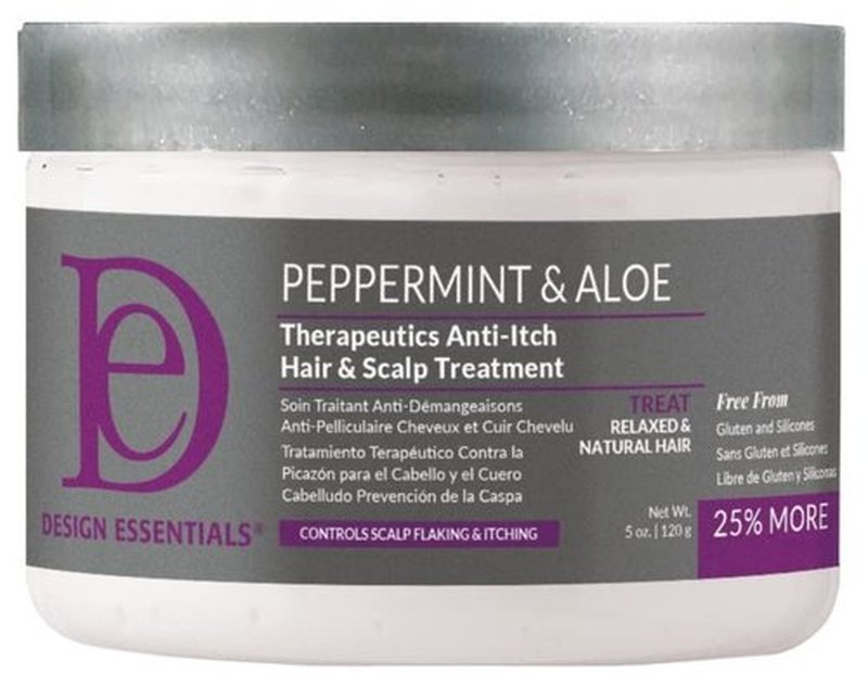 Design Essentials Peppermint & Aloe Anti-Itch Hair Treatment | Dandruff Relief, 5 Fl Oz, White