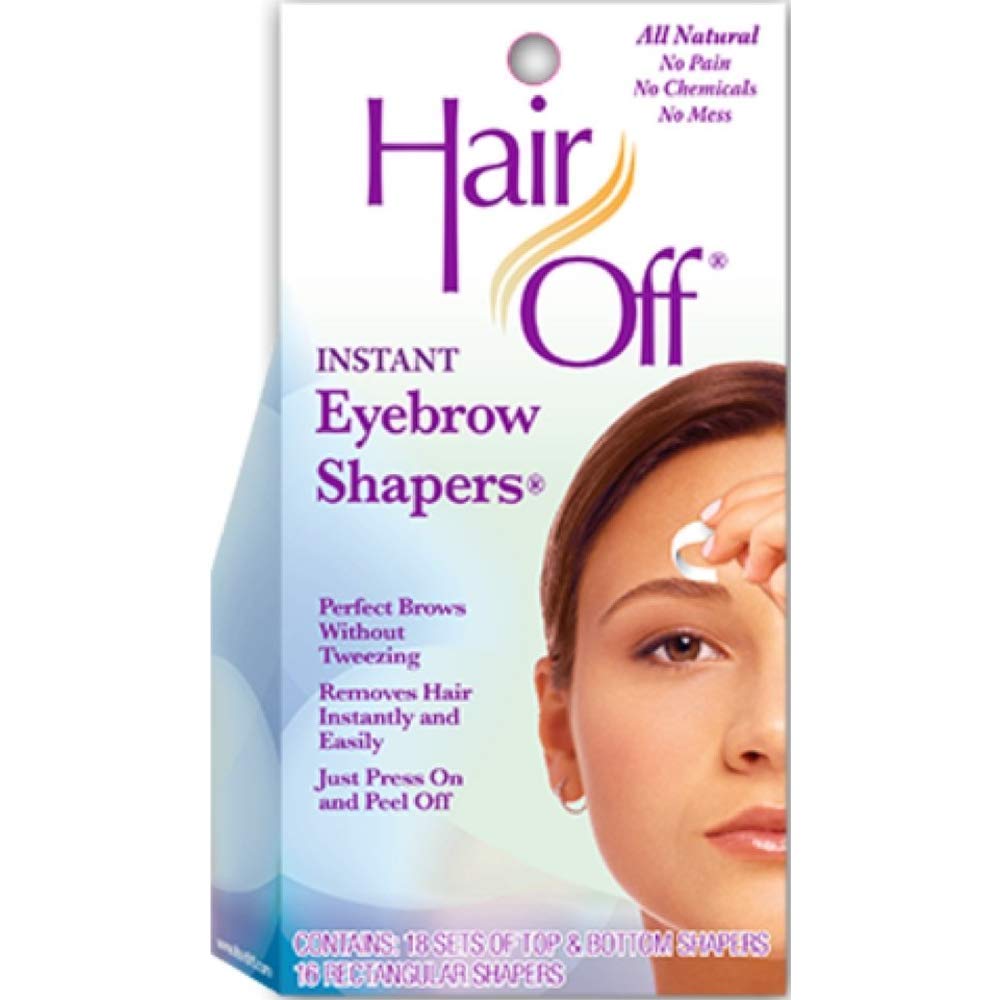 Hair Off Eyebrow Wax Strips – Fast & Painless Eyebrow Shaping Kit for Women – Face Wax Strips for Hair Removal – 18 Ct, 6 Pack