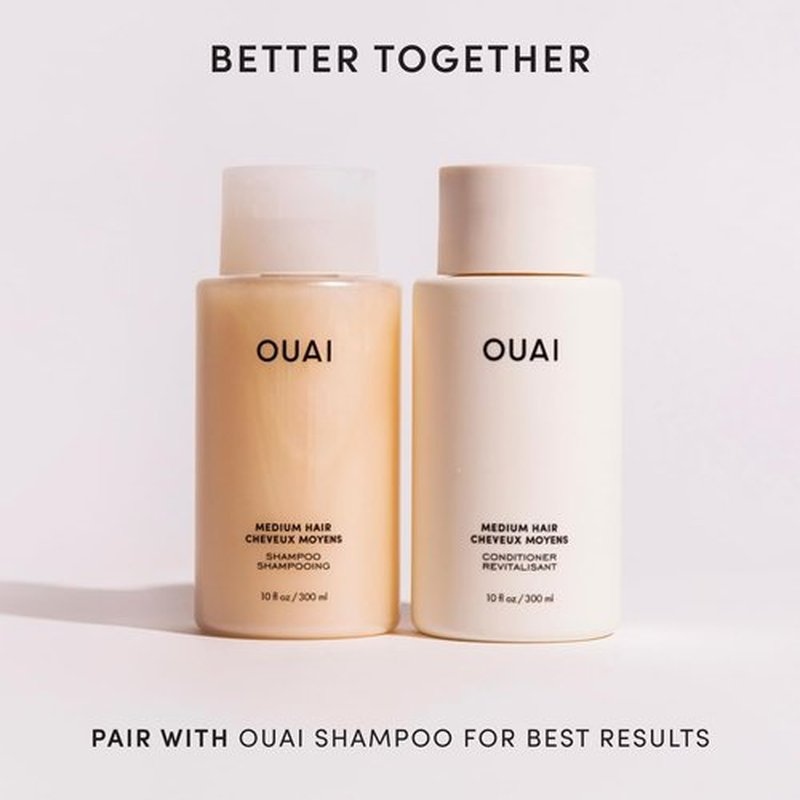 OUAI Medium Conditioner Travel Size - Hydrating Coconut Oil & Keratin Formula - Strengthens & Adds Shine (3 Oz)