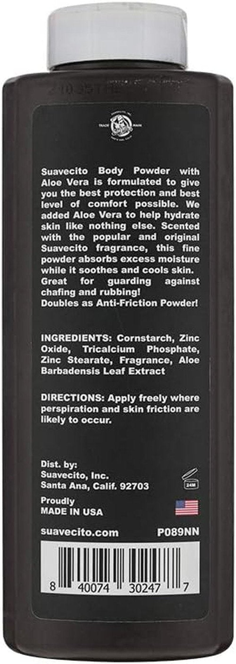 Suavecito Body Powder - Aloe Vera Formula for Long-Lasting Comfort & Protection | 6 oz. Original Scent