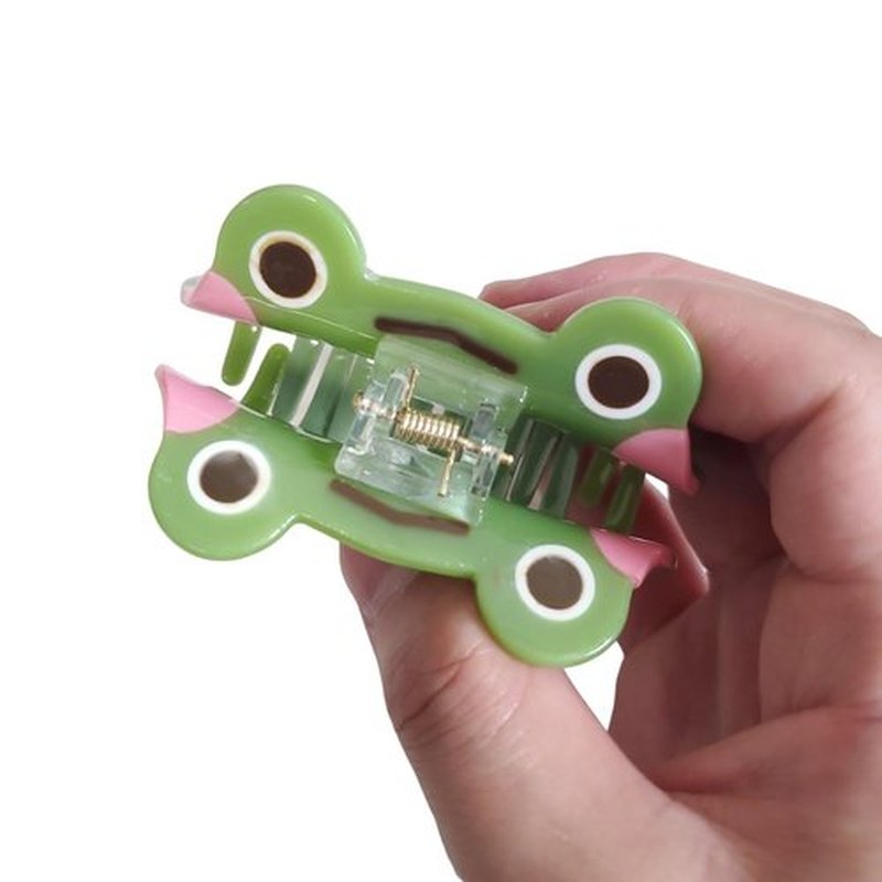 Novelty Small Green Frog Hair Clip,Acetate Hair Claw,Small Hair Clips for Women