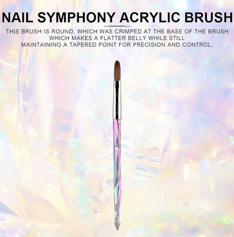 Rolabling Nail Art Brush Acrylic Brush Nail Pen with Symphony Diamond Handle Manicure Design Nail Art Tool (10#)