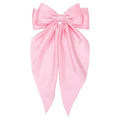 Pink Hair Bow for Women Girls, Valentine Big Satin Bow Clip with Long Tail Light Pink Hair Accessories