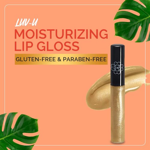 LUV+CO Lip Gloss - 90% Organic Moisturizing Formula | Non-Sticky, Shiny Finish | Gold Glitter, Bronze Bollywood - 7ml