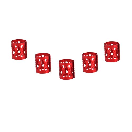 100PCS Braiding Beads Metal Cuffs,New Colorful Dreadlocks Beads Hair Braid Rings Clips Dread Locks, Rings Cuff Hair Decoration Braiding Filigree Tube Hair Jewelry (red)