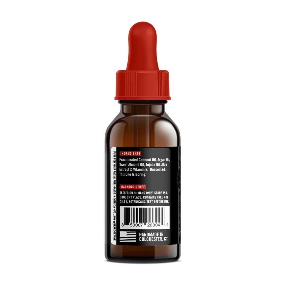 Beard Octane Beard Oil for Men – Neutral (Unscented) – Softens & Conditions Dry Beards With Argan & Jojoba – 1oz