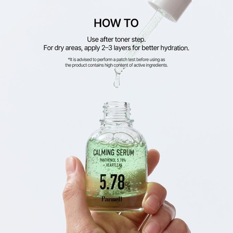 Parnell Panthenol 5.78% | 30ml / 1.01 fl.oz. | Heartleaf Calming Serum, soothing & moisturizing serum, korea skin care, korea beauty