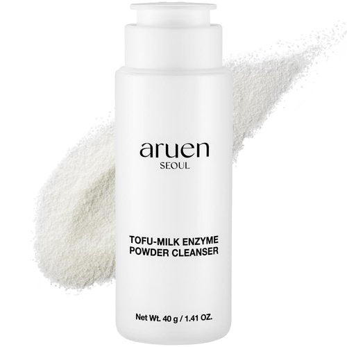 aruen Fermented Tofu Collagen Enzyme Powder Cleanser – Fermented Soy Milk with Collagen & Hyaluronic Acid – Korean Gentle Exfoliating Powder Face Wash for Deep Cleansing & Pore Care (1.41 oz / 40g)