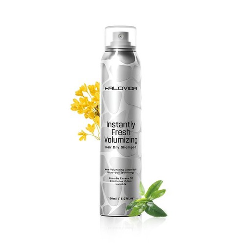 HALOVIDA Dry Shampoo Spray for Dark Hair - Invisible Formula Absorbs Oils & Adds Volume | 5.07 Fl Oz