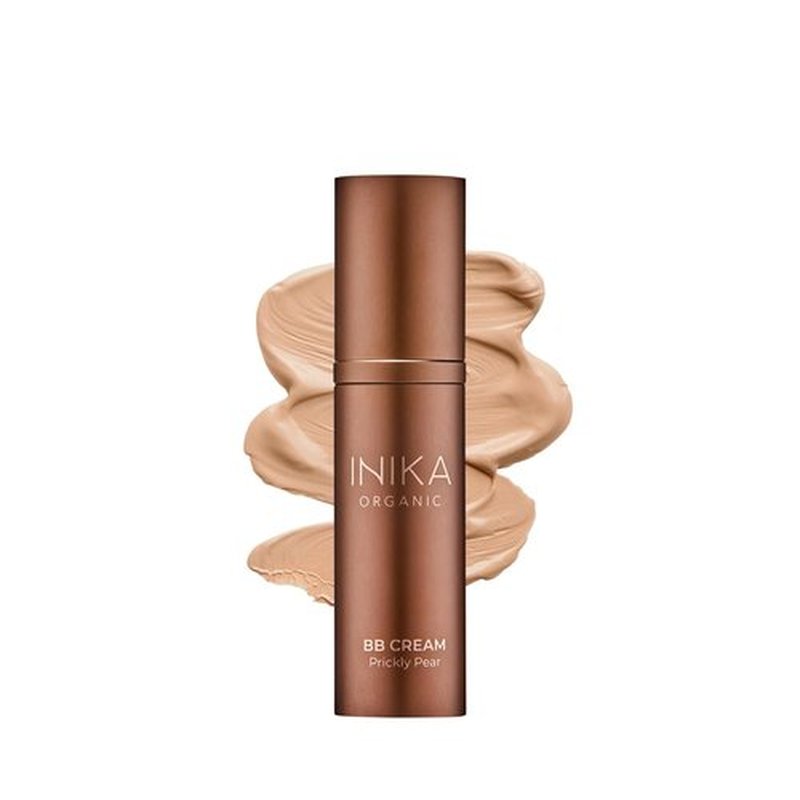 INIKA Organic BB Cream Foundation - Vegan Hydrating Makeup with Prickly Pear & Jojoba Oil | Lightweight Glow, Beige, 1 fl oz